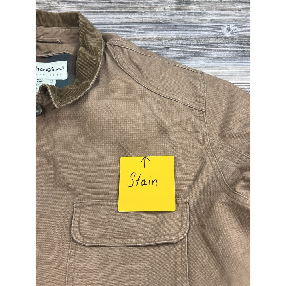Vtg Eddie Bauer Down Filled Brown Work Chore Barn Coat Jacket XL Gorpcore Chore - Picture 13 of 16